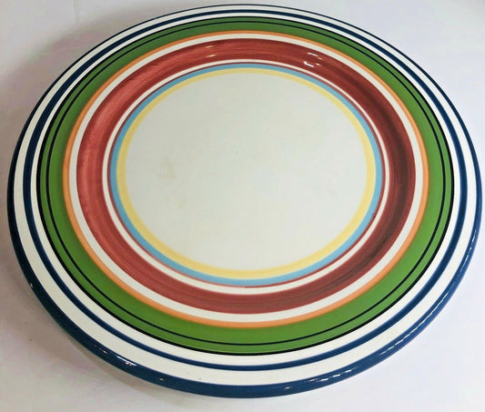 Pottery Barn Dinner Plate ESPADRILLE STRIPE China Large 12 1/2" D