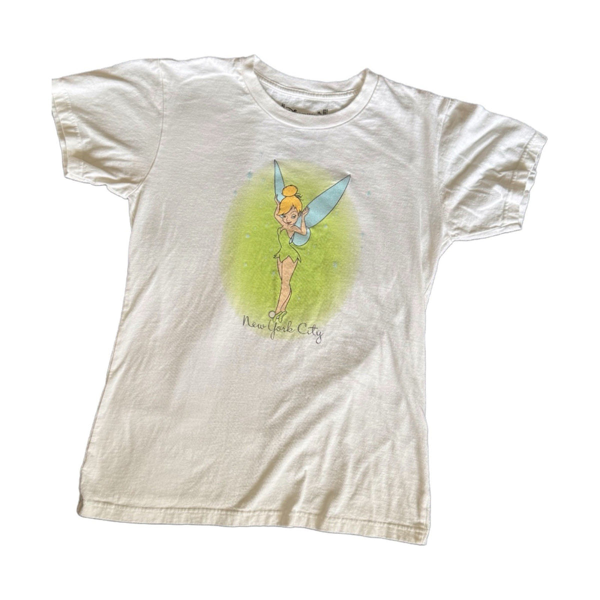 Disney Tinker Bell T-Shirt New York City Graphic Tee White Women’s Teen Medium
