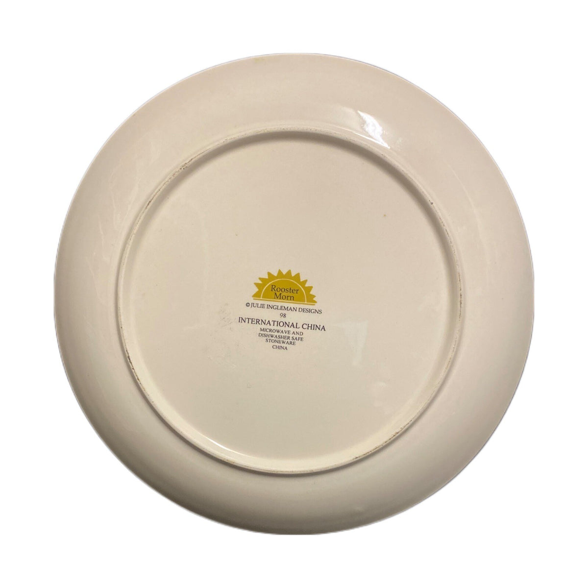 Vintage ROOSTER MORN 3-Dinner Plates JULIE INGLEMAN Int'l China Stoneware 98'