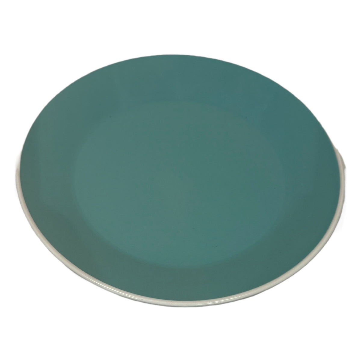 ROOM ESSENTIALS 4 Dinner Plates Blue White Trim RE Target Dinnerware 10 1/2" D