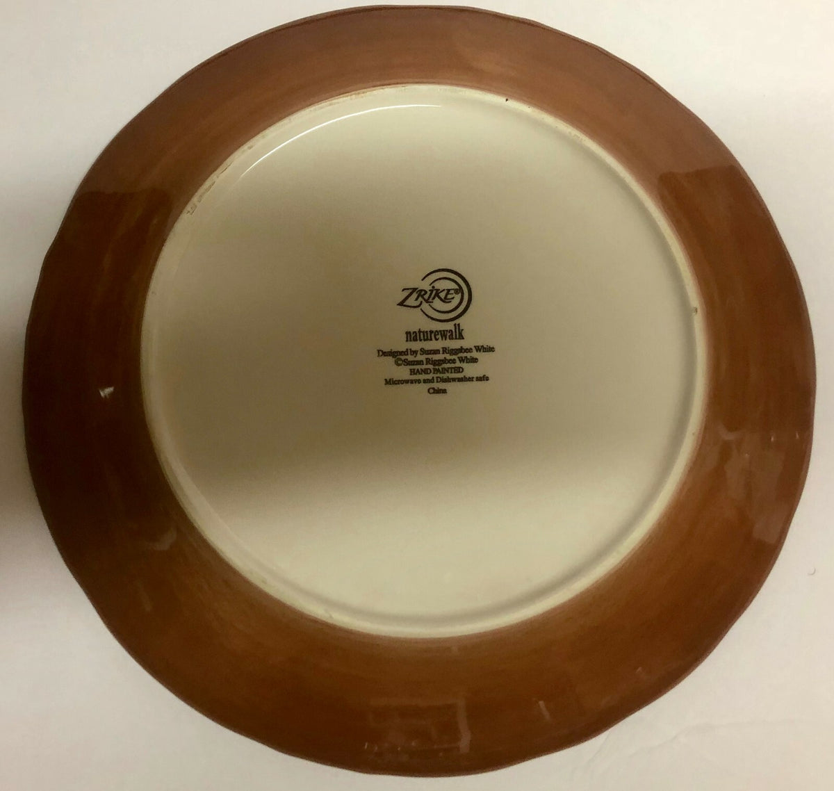 Rare Zrike NATUREWALK Hand-Painted Dinnerware Collection By Susan Riggsbee White