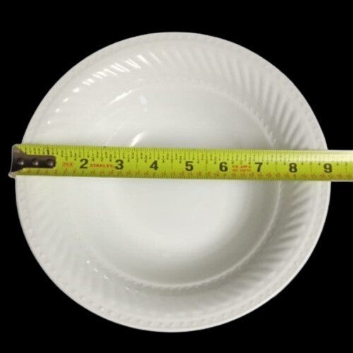 Gibson Designs IMPERIAL BRAID Serving Bowl 9" D White Dots Embossed Pasta Salad