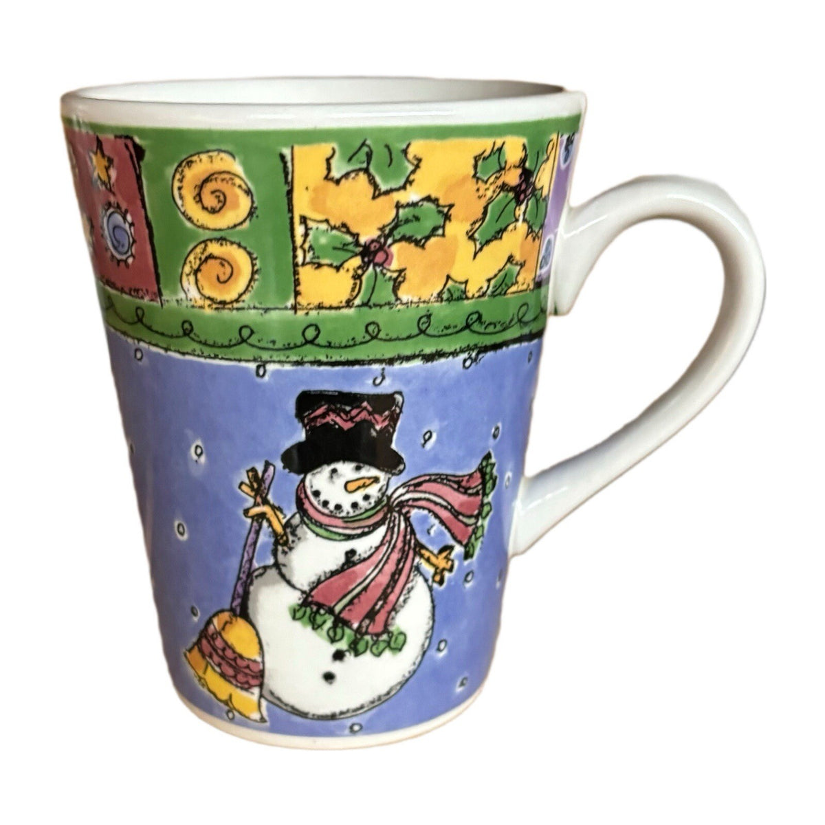 SANGO 4- Mugs The Sweet Shoppe Christmas Sue Zipkin Snowman Coffee Tea Cups