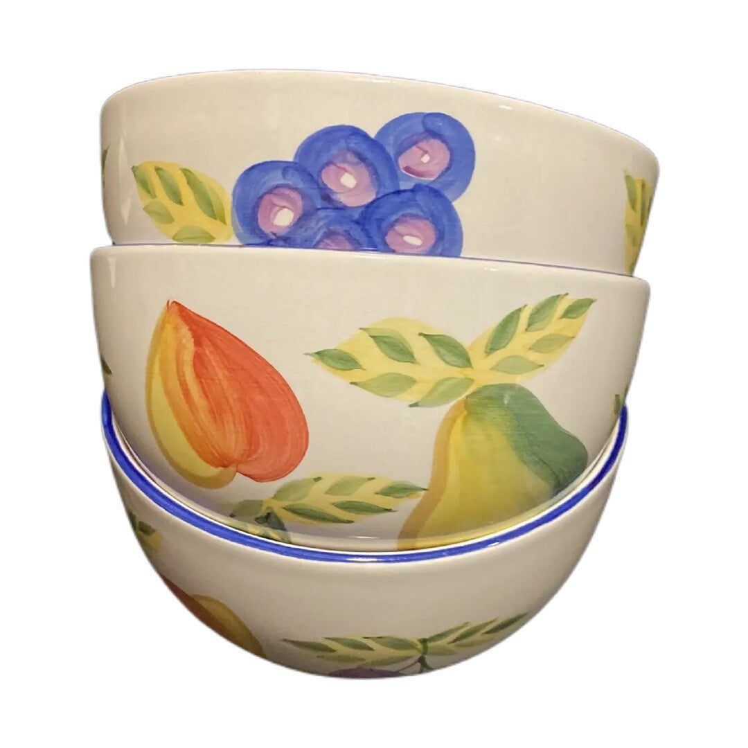 Vintage Orchard Jubilee 3-Soup/Cereal Bowls Heritage Mint Artist's Touch