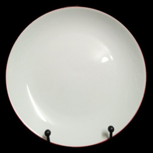 Gibson Designs VIBES RED BANDED 2-Salad/Dessert Plates 7 5/8" D White