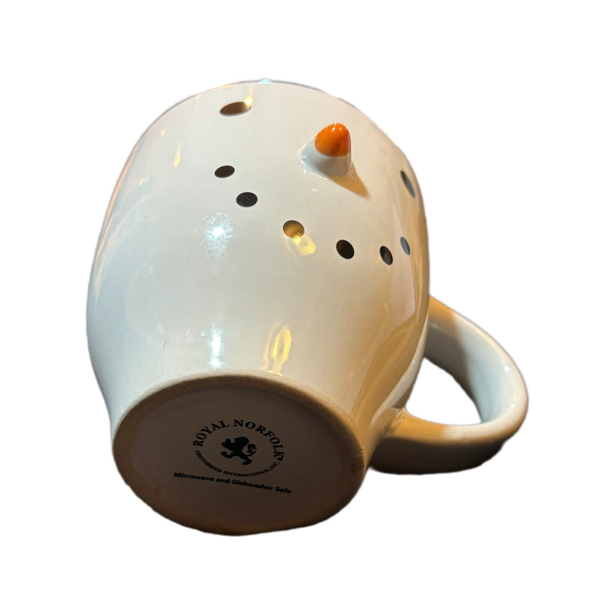 ROYAL NORFOLK Mug 3D Snowman Large Coffee Tea Cup White Winter Snowman Face 20oz