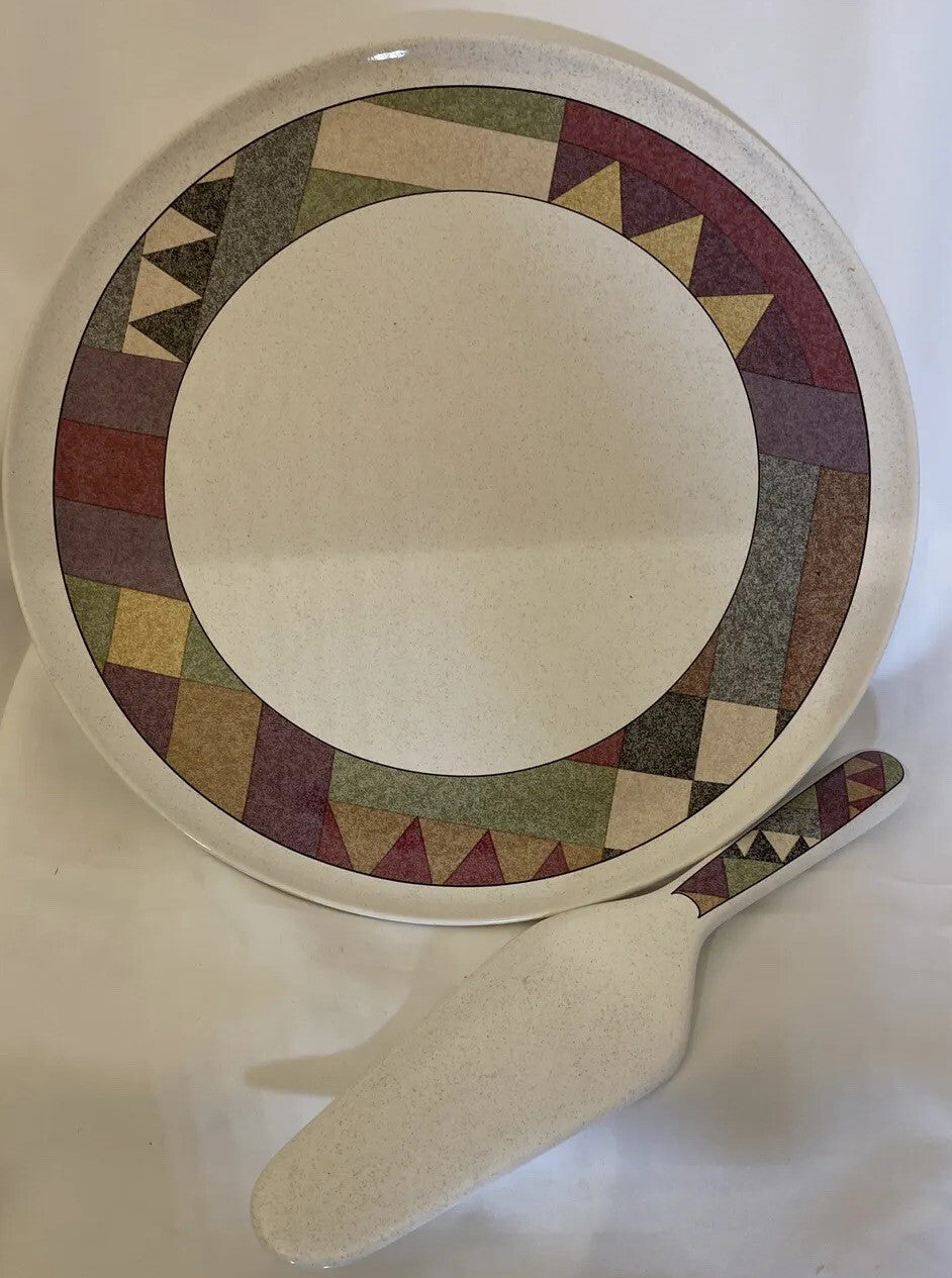 Studio Nova Palm Desert Cake Plate & Server 12.5” Y2216 Southwestern Geometric