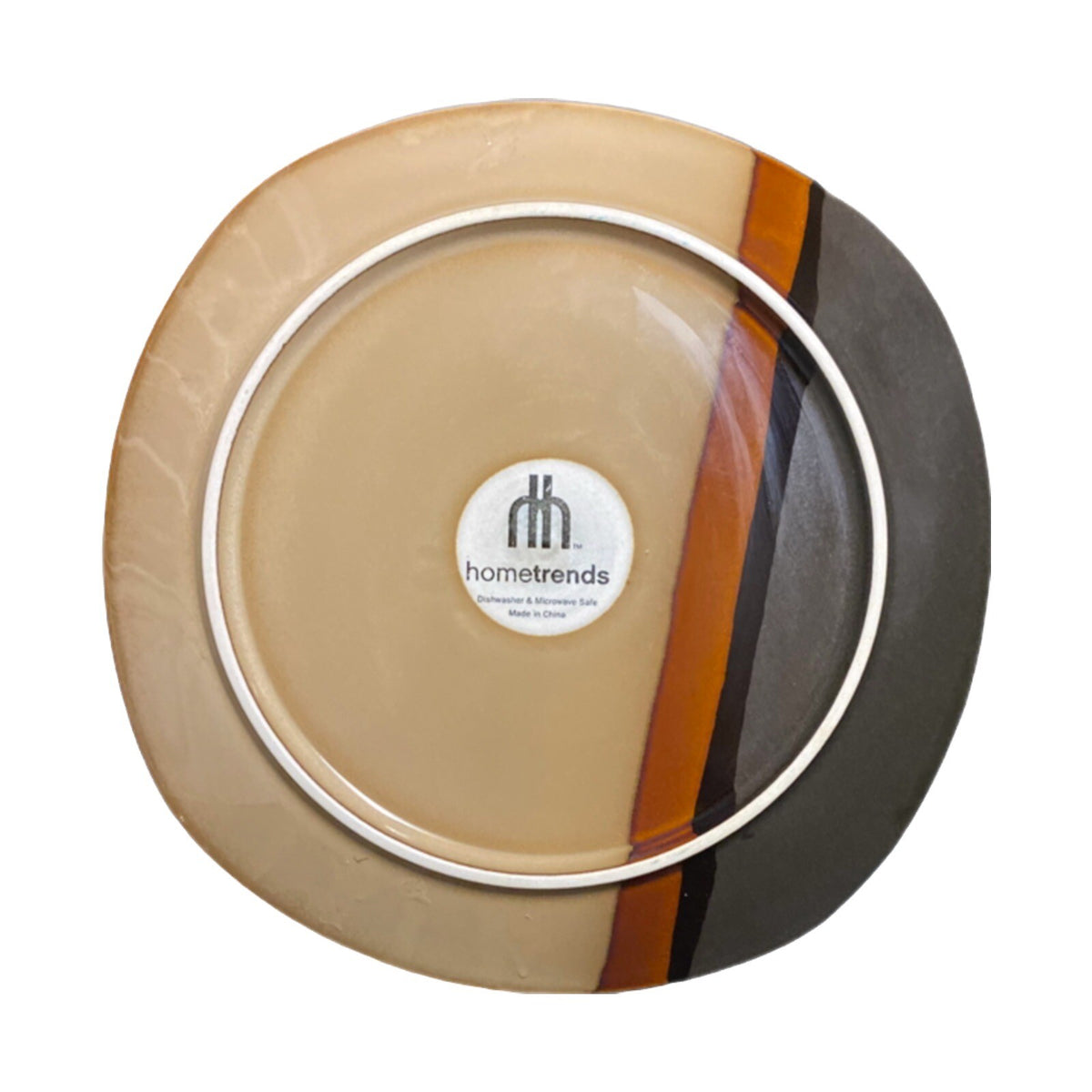 Home Trends BAZAAR BROWN 5-Dinner Plates Square 10 3/4" D Stripes Stoneware