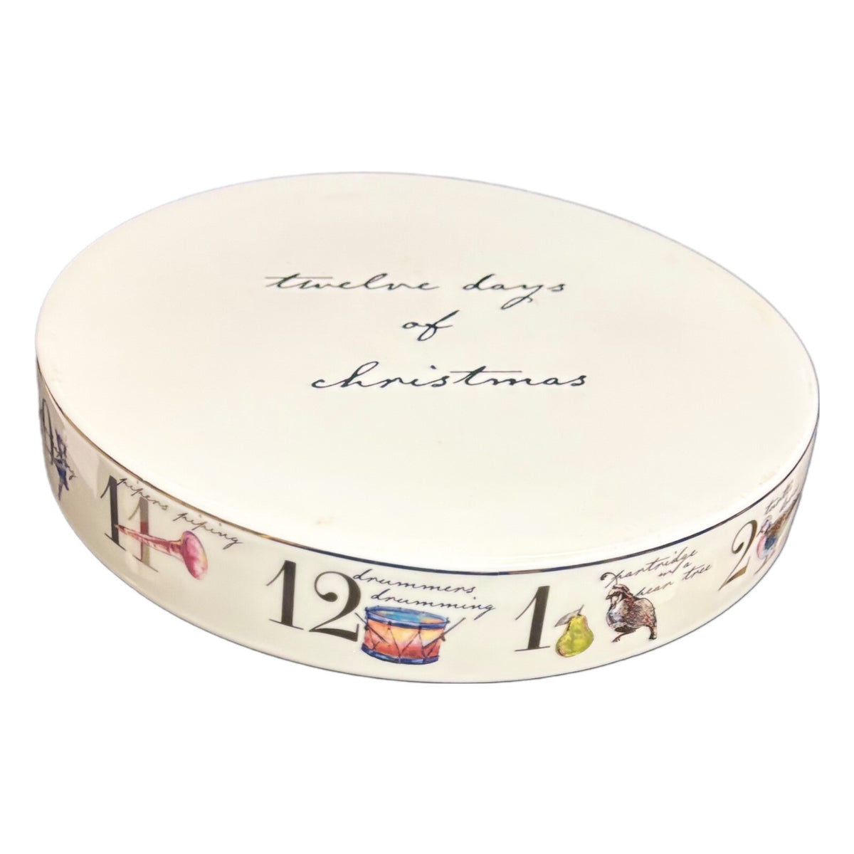Twelve Days of Christmas Better Homes & Gardens Porcelain Cake Stand 12.5" Round