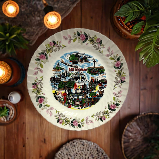 Los Angeles California Souvenir Fine China Plate — Japan (Model 2345, Vintage)