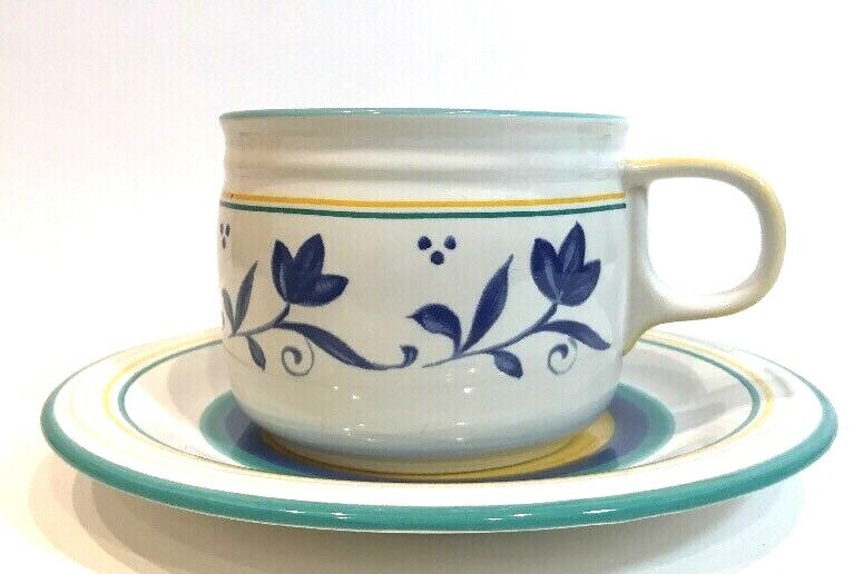 Studio Nova "SKYLIGHTS" Set of 4 Cup & Saucer Hand-Painted Oven To Table JK035