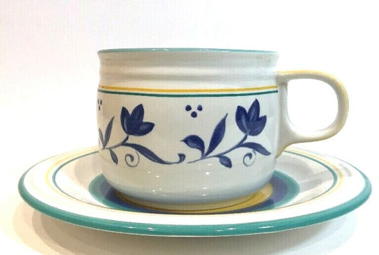 Studio Nova Skylights Hand-Painted Cup & Saucer Set, 4-Piece — Oven to Table, Model JK035