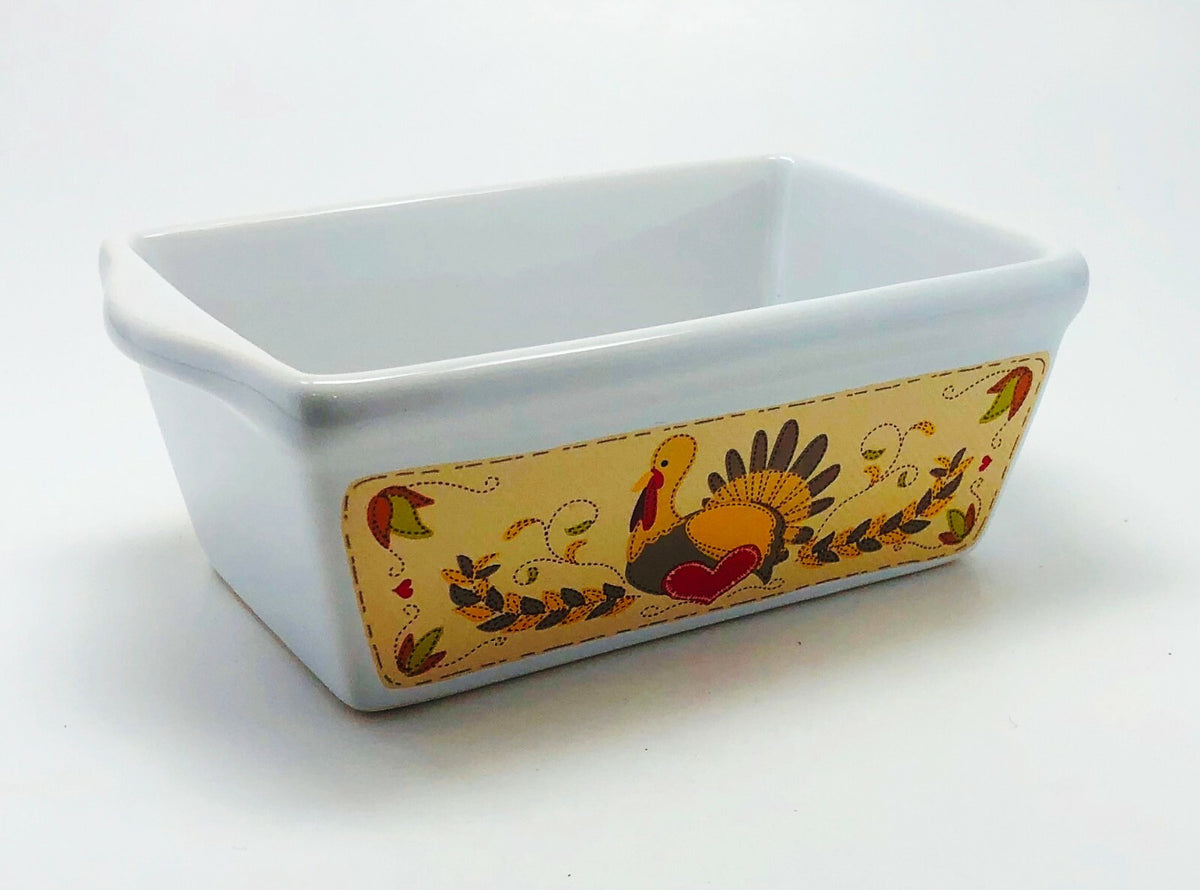 Bakeware Baking Pan Mini Loaf Bread Cake Rectangular Autumn Stoneware Collection