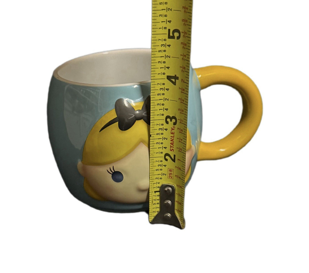 Disney Tsum Tsum Alice in Wonderland 3D Ceramic Mug – Blue & Yellow Cup