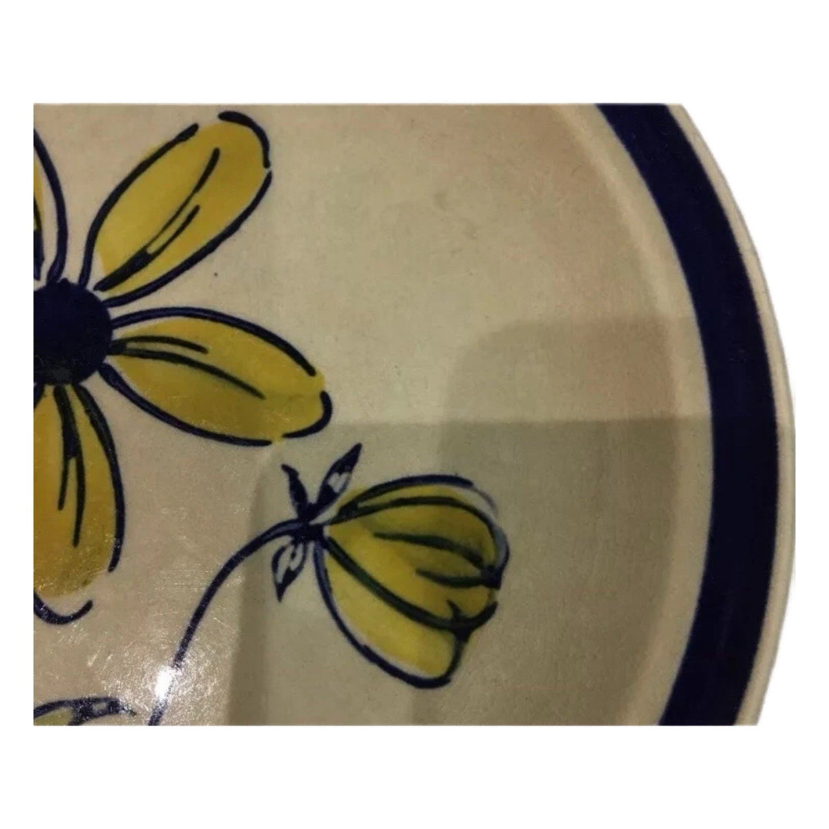 HARA DESIREE Japan Stoneware Salad Plates Set of 4 Yellow Floral 7.75” #22511
