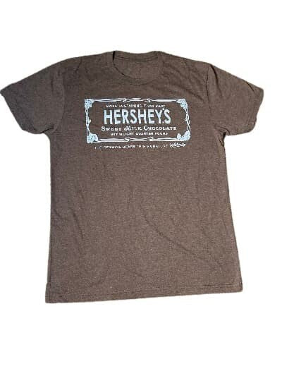 Hershey’s Sweet Milk Chocolate Graphic T-Shirt Brown Mens M Vintage Logo Tee