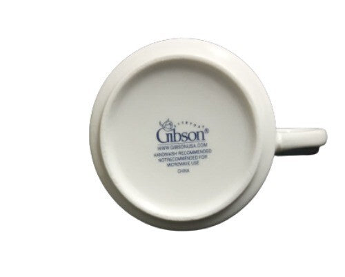 Gibson Designs Magnolia Bloom • Set of 4 Cups & Saucers • Floral Ceramic