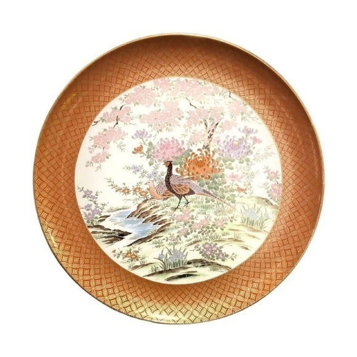 Vintage SHIBATA TOYO Hand-Painted Japanese Porcelain Plate Pheasant Gold Trim