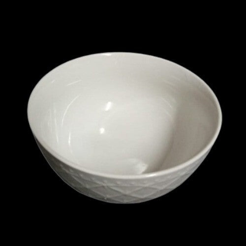 Gibson Designs ROYAL QUILT 6-Cereal Bowls Embossed White Soup Cup