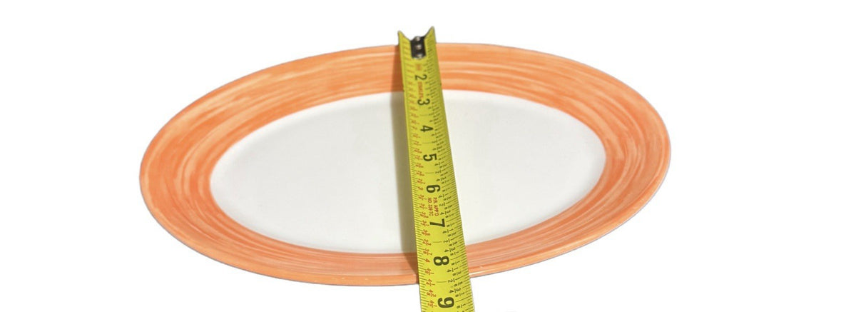 Arcoroc Brush Orange Oval Platters 11.75” D White-Orange Dinnerware Set of 5