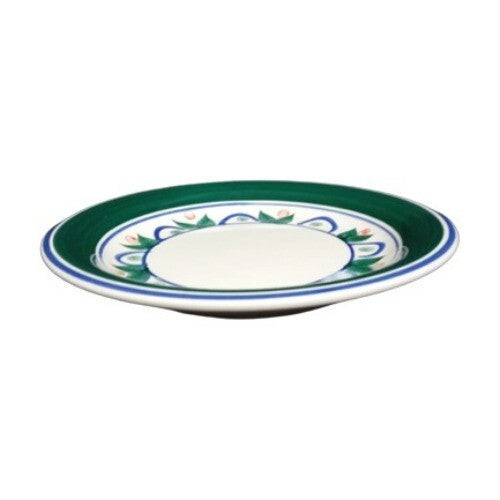 Gibson Designs PRIMROSE 4-Salad Plates 7 ½”D Ceramic Dessert Blue Green Band