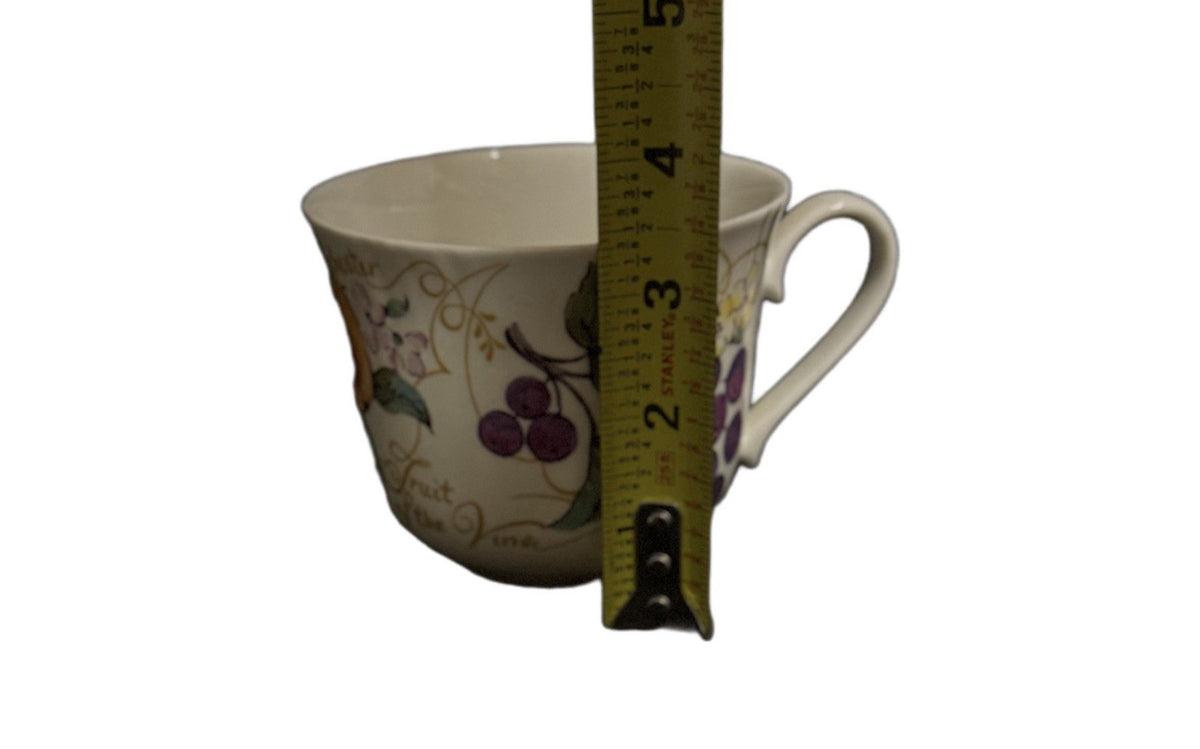 Roy Kirkham Morello Bone China Cup & Saucer England 1997 Fruit Vtg Rare