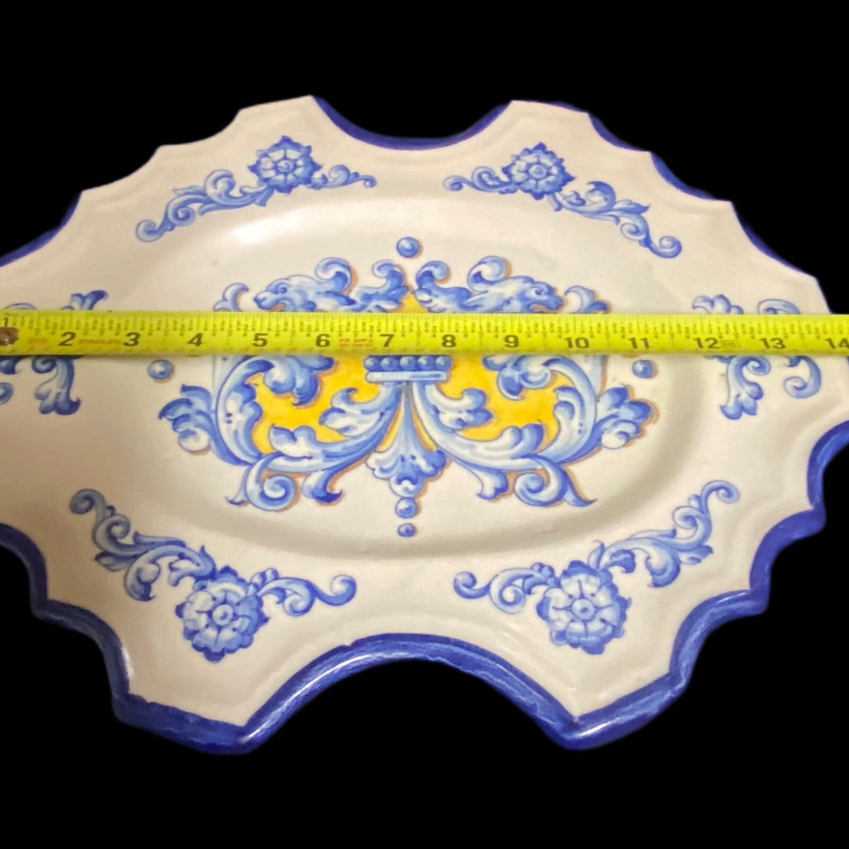 Vintage Mexican TALAVERA San Andrés Hand Painted Platter Serving Wall Hanging