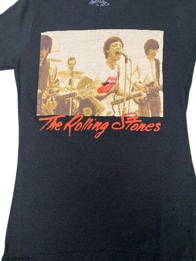 T-Shirt The Rolling Stones Crew Neck Black Tee Top S/M
