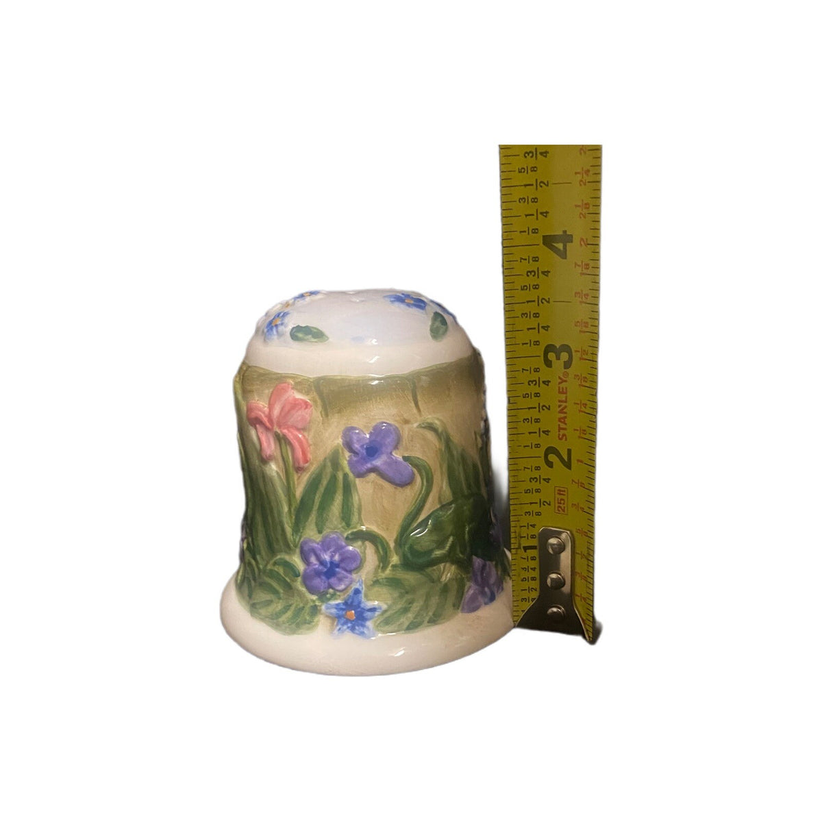 World Market Salt & Pepper Shaker Flowers Butterfly Kitchen Table Accent Ceramic
