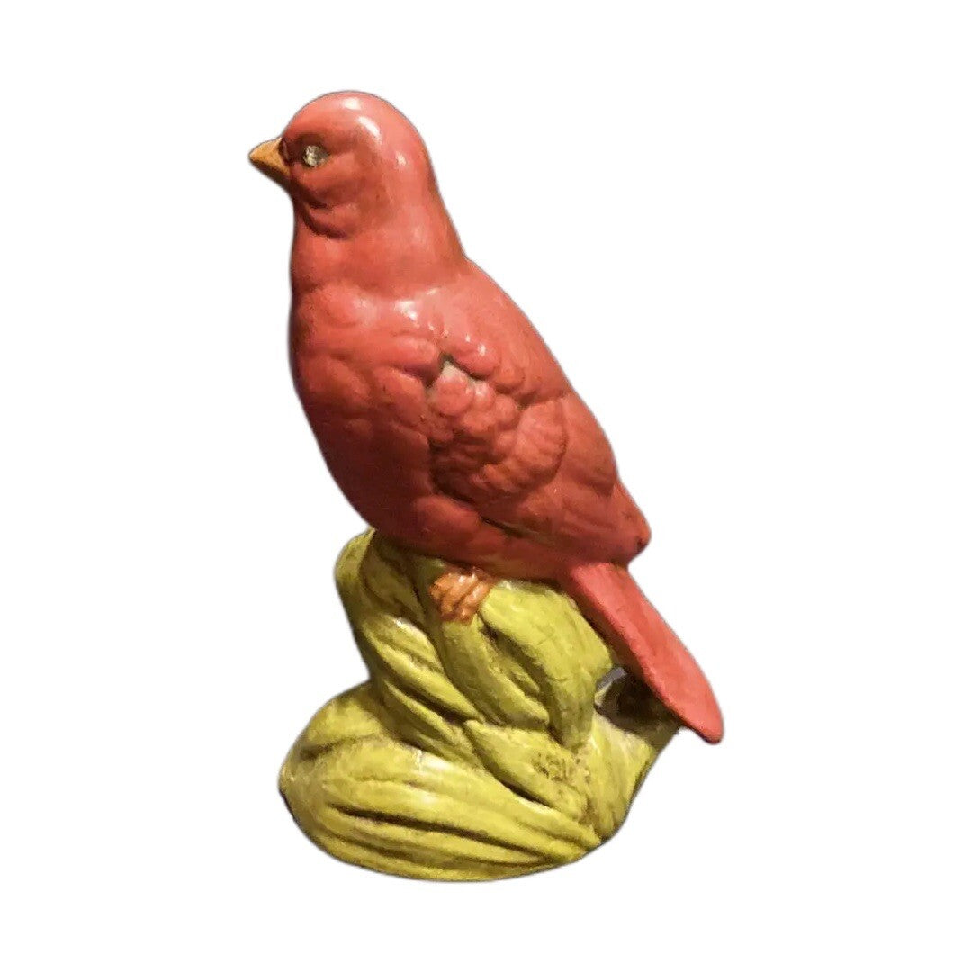 Rare RED BIRD on Branch Statue Figurine Home Decor Room-Tabletop-Desk