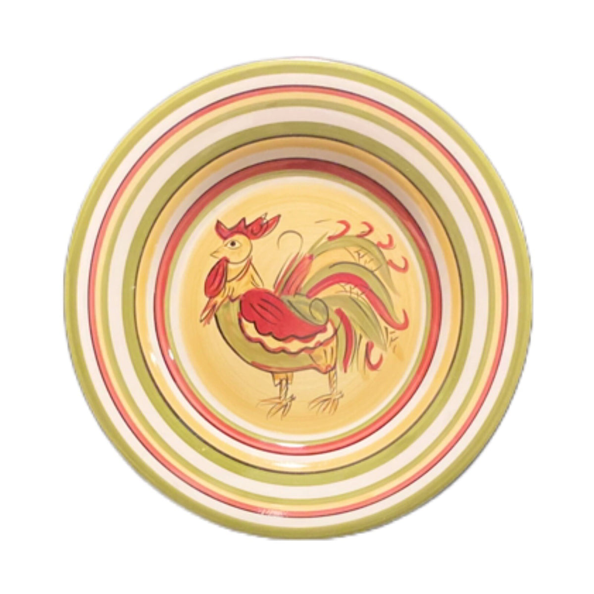 RAFEAL ROOSTER Hand Painted Salad Luncheon 4-Plates Tabletops Gallery Farmhouse