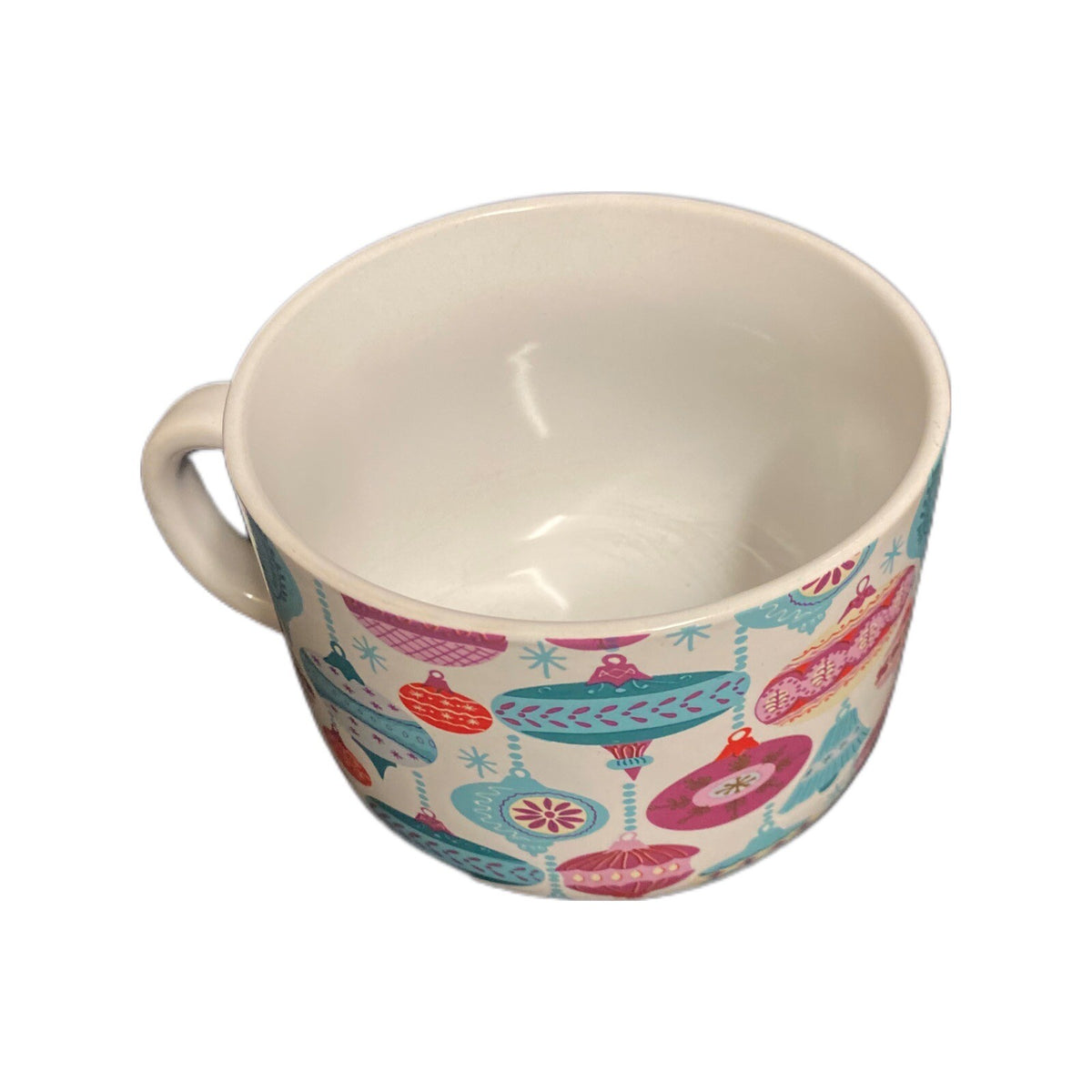 Modern Gourmet Foods 2-Mugs Christmas Ornaments Stoneware Cafe Latte Winter Cups