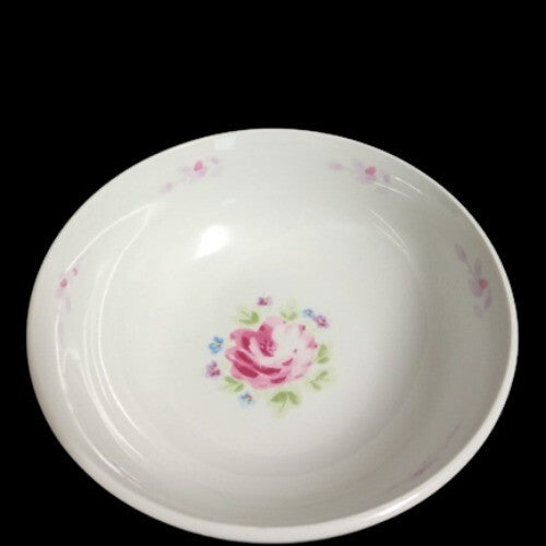 Gibson Designs HEAVENLY ROSE 4-Cereal Bowls 5 7/8” D Pink Rose & Flowers Coupe