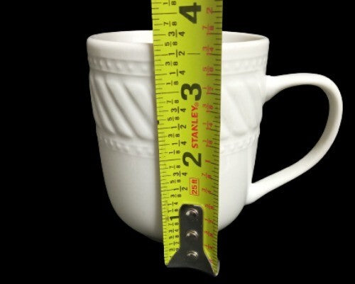 Gibson IMPERIAL BRAID Cup Mug 9 oz Tea Coffee Ceramic White Rope Dots Embossed