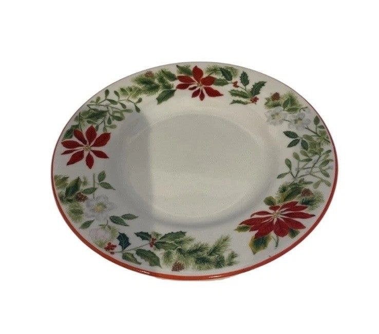 American Atelier Holiday Floral Christmas 16-Piece Stoneware Dinnerware Set