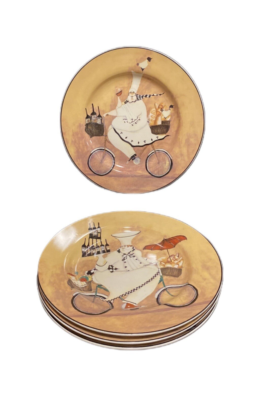 Sakura CHEFS TO GO 4 Salad Plates JENNIFER GARAND Stoneware Dessert Dinnerware