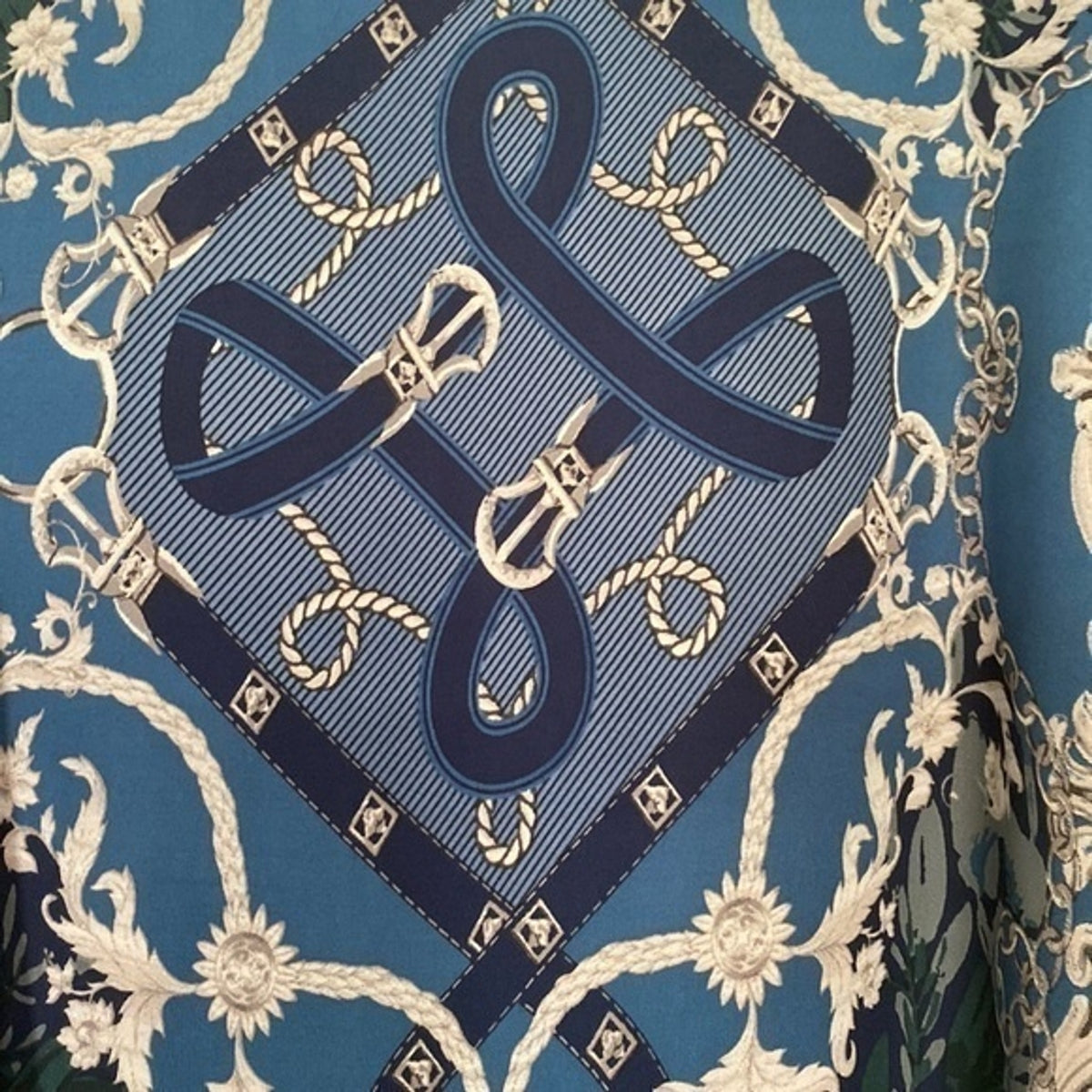 DG2 by Diane Gilman Printed Scarf Overlay Long-Sleeve Knit Top S
