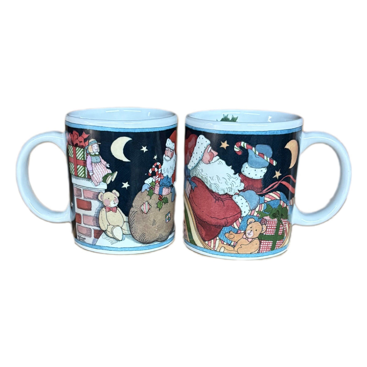 SUSAN WINGET 2-Mugs Certified Int’l Winter Coffee Tea Ceramic Holiday Cups