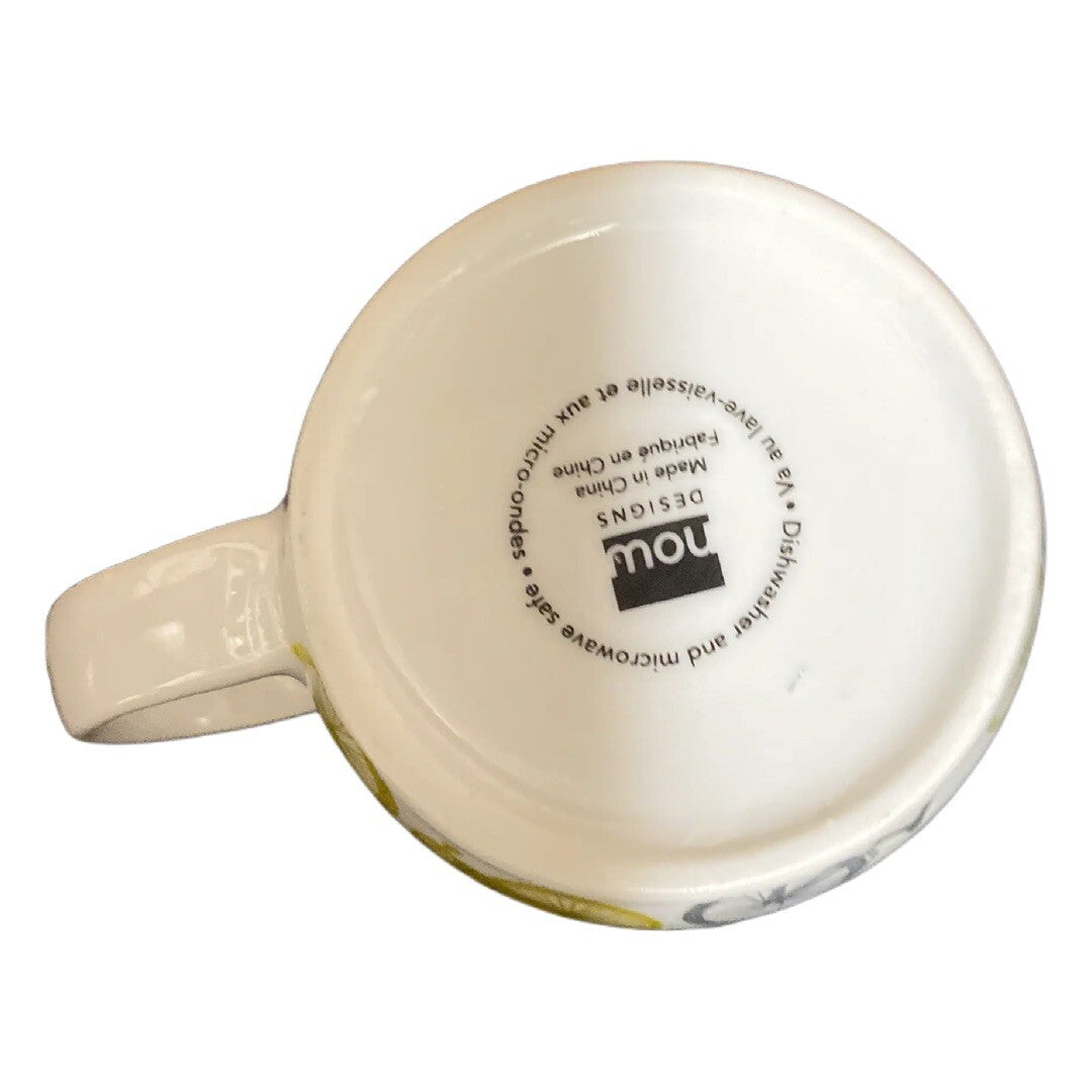 NOW Designs Bicycle Print White Ceramic Coffee Mug 12oz Cup