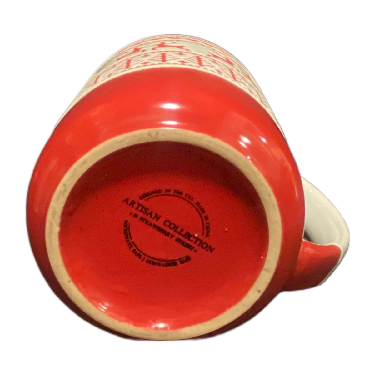 10 Strawberry Street Mug Christmas Reindeer Embossed Artisan Collection 16 Oz