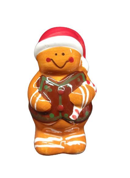Vintage Christmas Holiday Salt-Pepper Shakers Gingerbread Man Gingerbread House