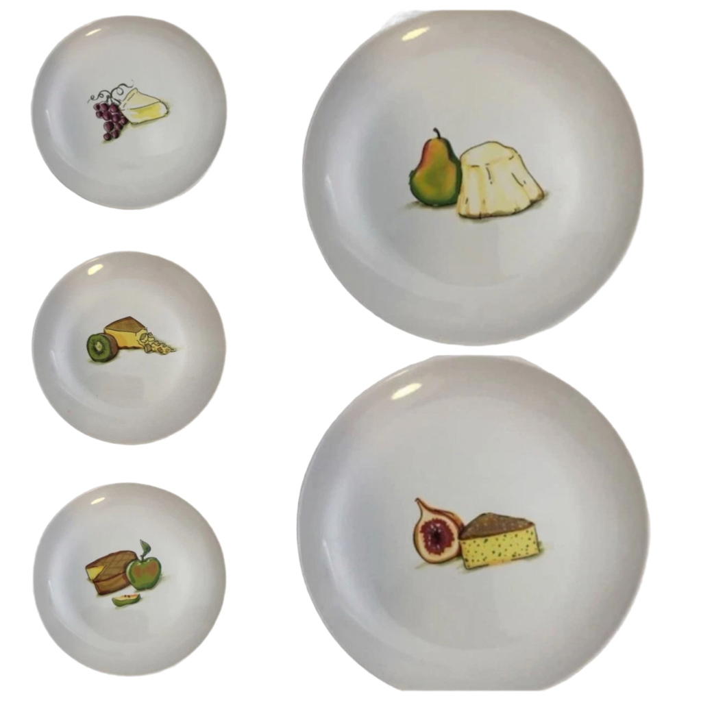 DesignPac Cheese & Fruit Plates Set of 5 – 6 5/8” D  2006 Morgan Newbury
