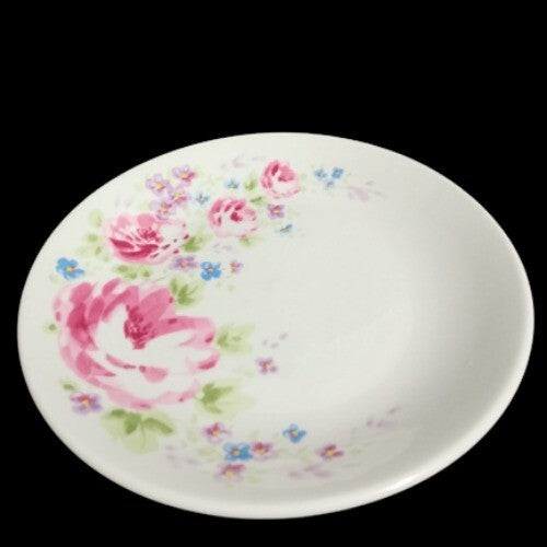 Gibson Designs HEAVENLY ROSE 4-Salad Plates 7 1/8” D Pink Roses Flowers Coupe