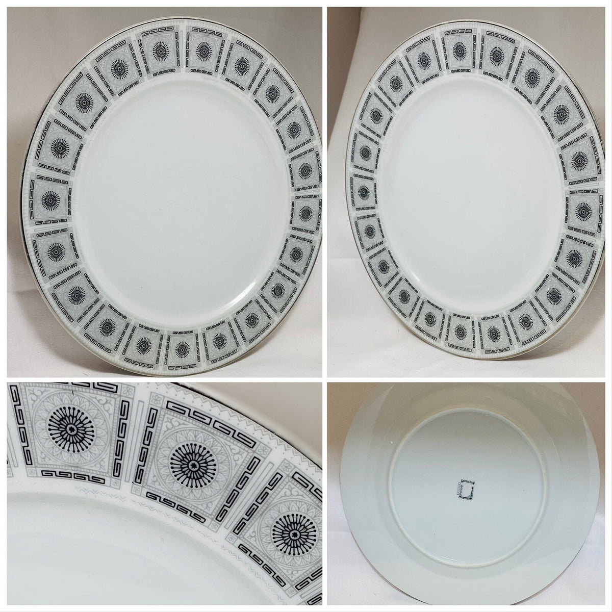 Vintage & Rare Norleans "APOLLO" Fine China Geometric Design Dinner Plate 101/2"