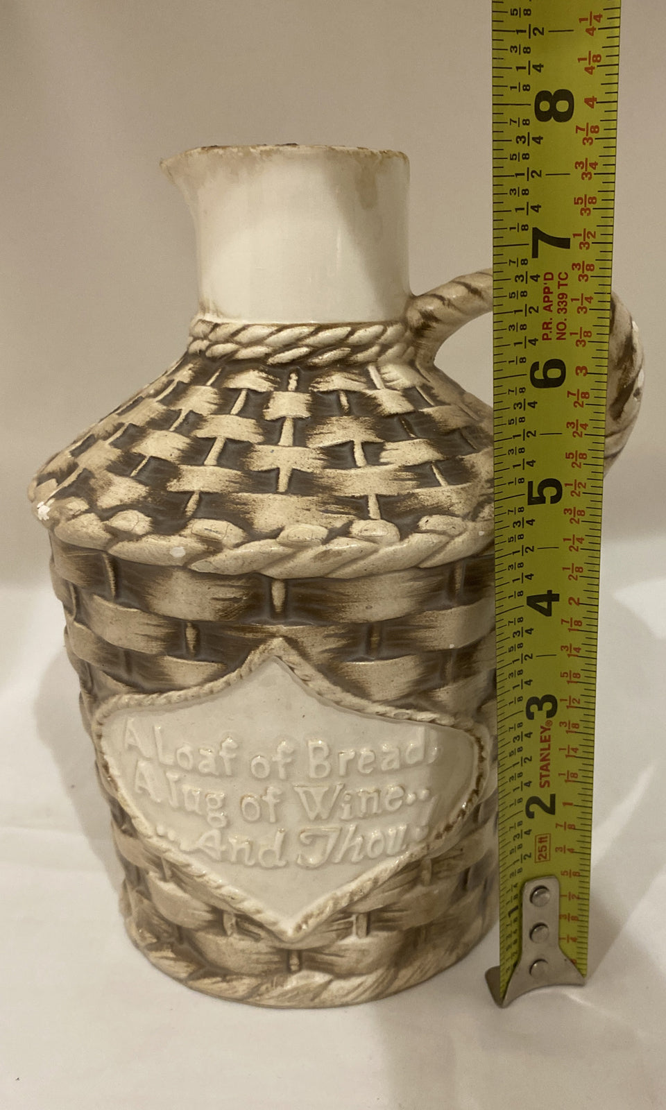 RARE VINTAGE BETTY UTLEY Jar Jug Pitcher A Loaf Of Bread A Jug of Wine And Thou!
