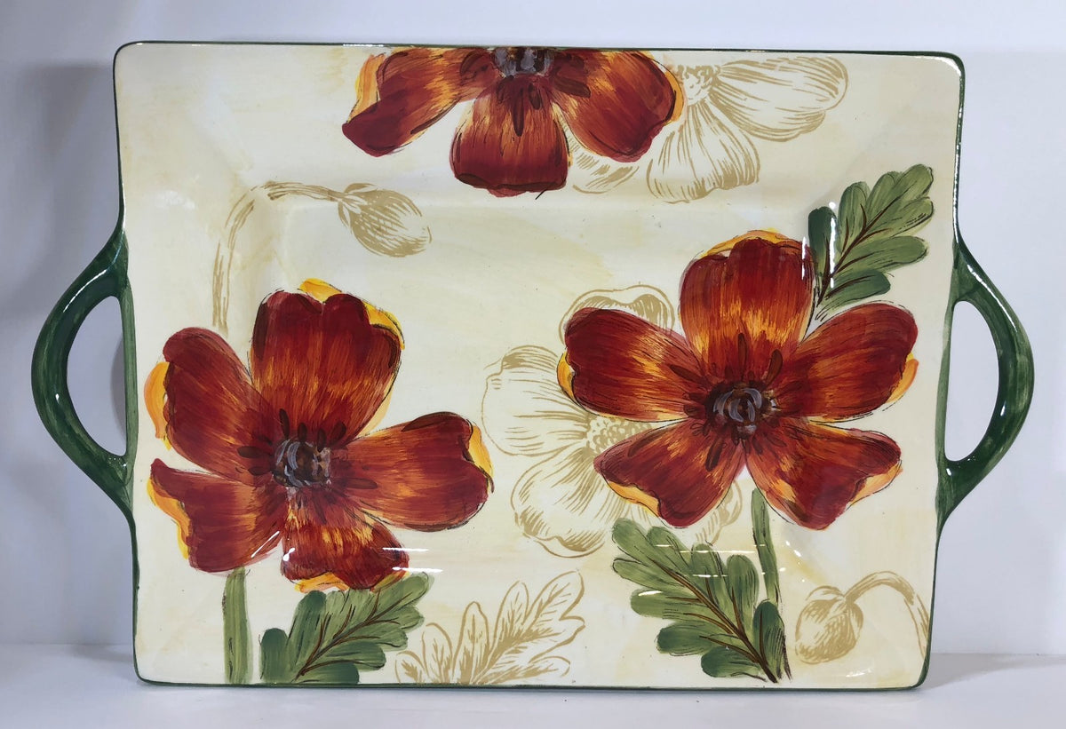 Rare Maxcera "Poppy Garden" Hand-Painted Ceramic Collection