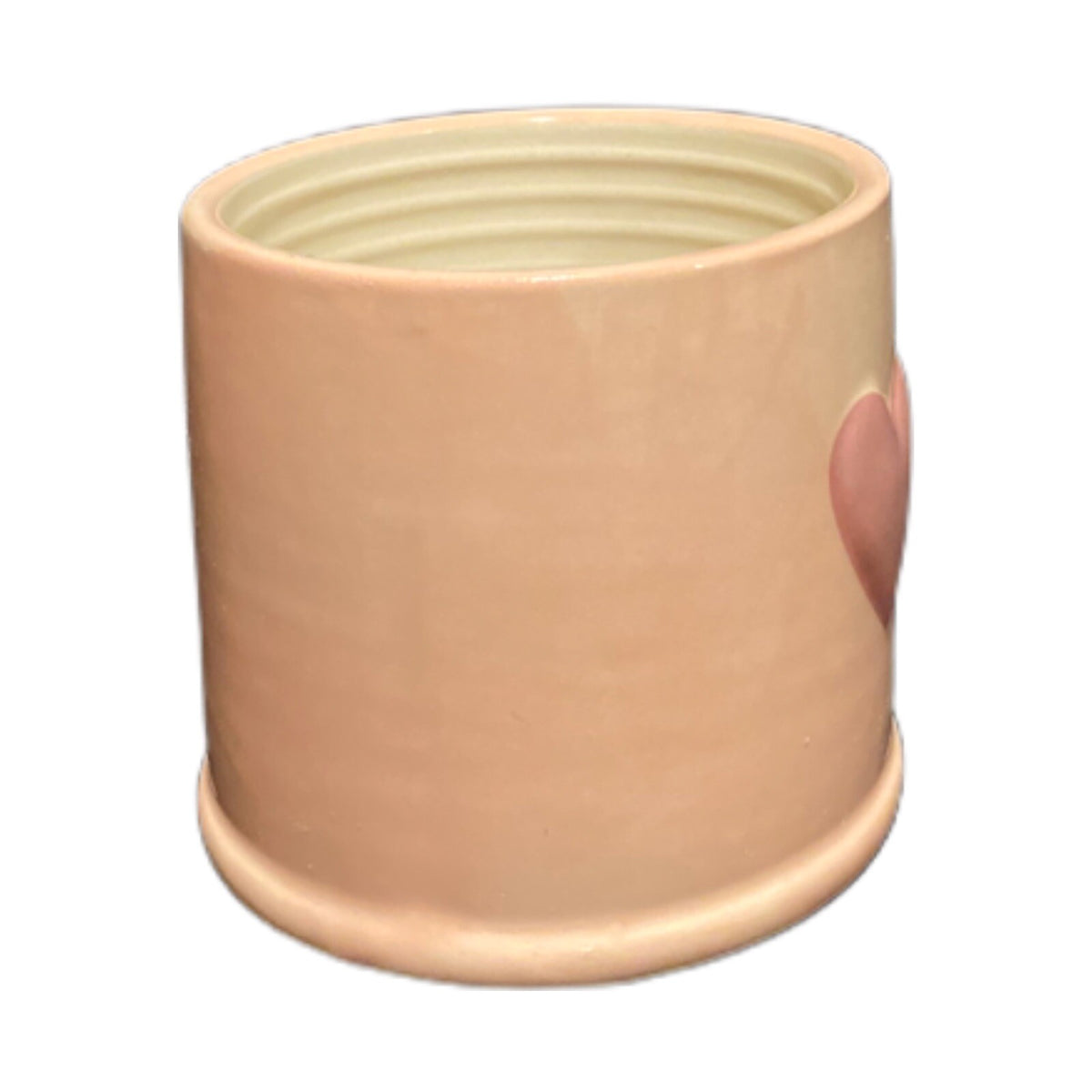 Old Pottery Pink Blush Love Heart Mug 3D Raised Embossed Ceramic Valentine Cup