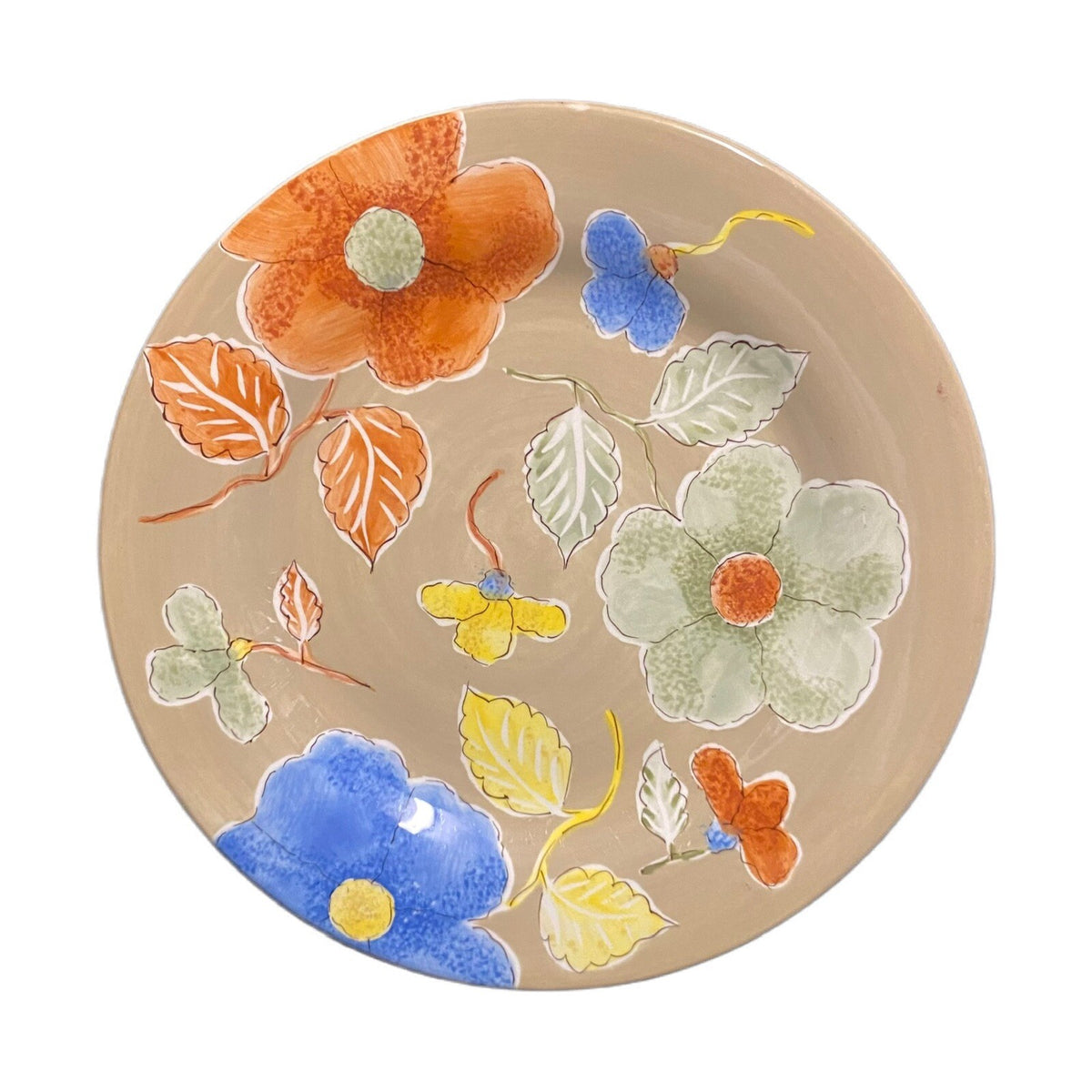 Laurie Gates LES FLEUR 4-Salad Plates Gourmet Home Accent Ceramic Floral Dish