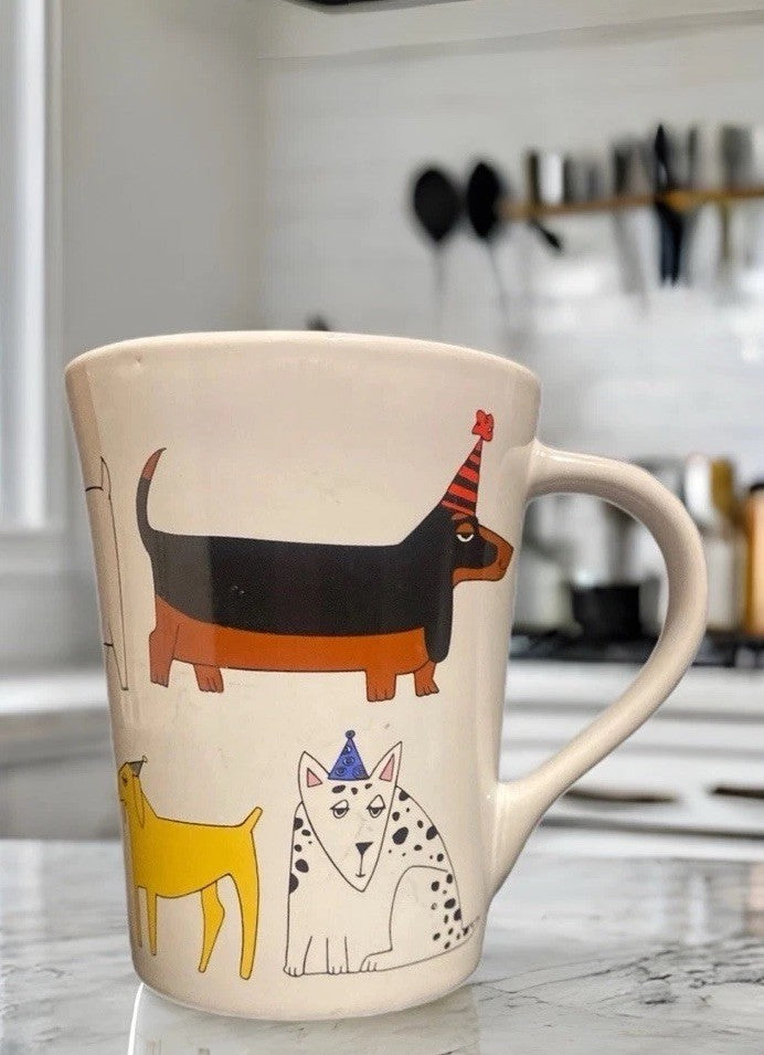 Ursula Dodge PARTY DOG Mug Signature Housewares Stoneware Coffee Tea Cup
