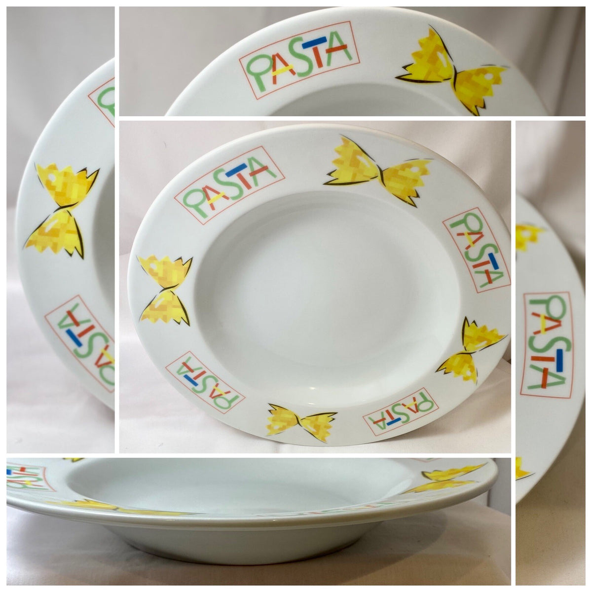 Studio Nova PASTA POWER Bowl Italy Pasta Salad Rim Soup Serving Dish 12.5 inch